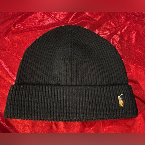 Polo Ralph Lauren Men's Signature Merino Cuffed Beanie Black/White/Brown, 1 Size - Picture 1 of 5